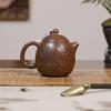 Handcrafted Yixing Zisha Purple Clay Teapot by Famous Artist - Bamboo Leaf Dragon Egg Design Tea Set