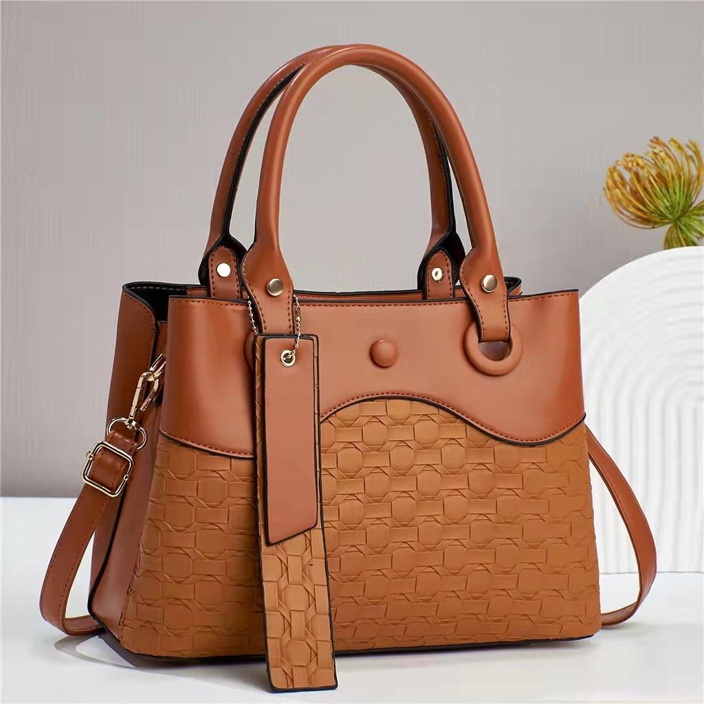 Pu Leather Handbag For Women With Large Capacity And Diamond Pattern For Daily Use