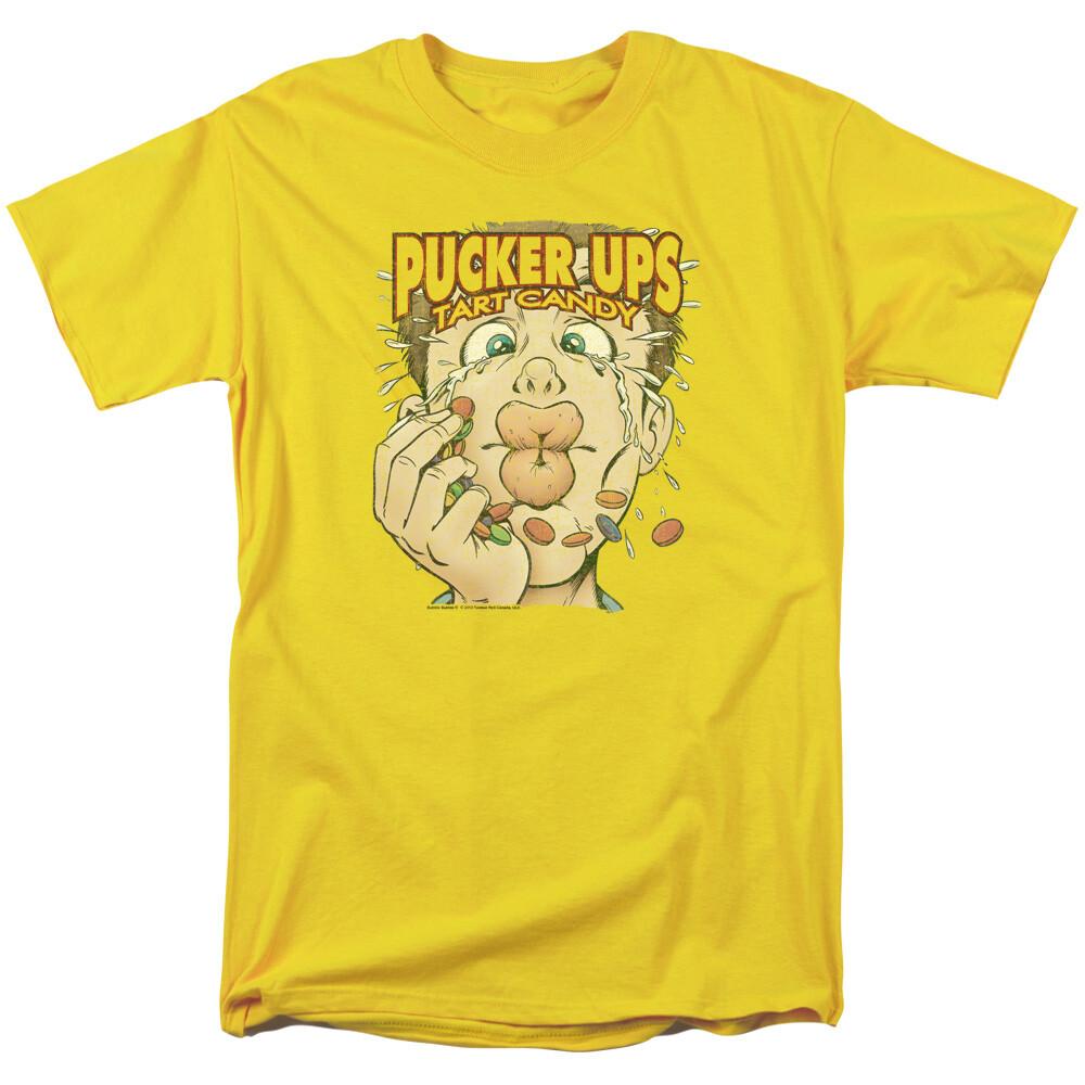 

26 Dubble Bubble Pucker Ups T Shirt Mens Licensed Sour Candy Yellow Unisex T-Shirt XL