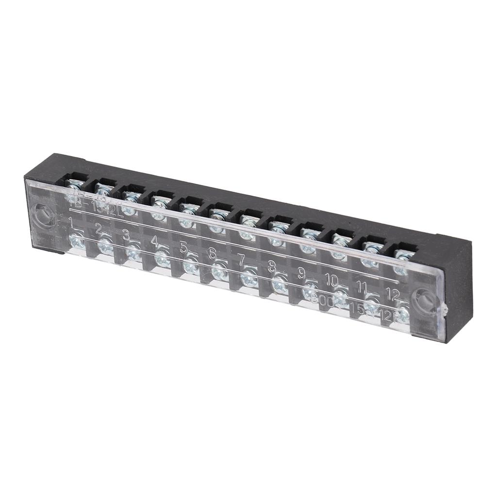 50 Terminal Blocks 15A 600V 12 Sections Connection Good Electrical Conductivity Wire Connectors for Distribution Box