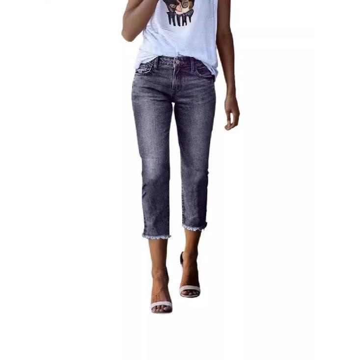 

Женские сексуальные брюки Four Seasons Small Feet в стиле ретро для похудения, удобные эластичные джинсовые брюки XXL серый