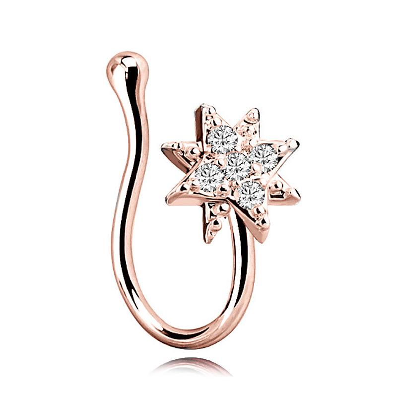 

Европейские и американские украшения из проколов Цветочное кольцо в носу Носовые ногти Противоаллергические инкрустированные Новые модели безпоровых украшений в носу Поддельные носовые кольца