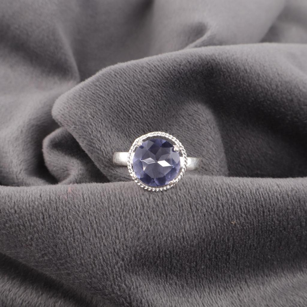 Iolite Jewelry, Handmade Gemstone Ring, 925 Solid Sterling Silver Ring Spiritual Jewelry, For Engagement Gift