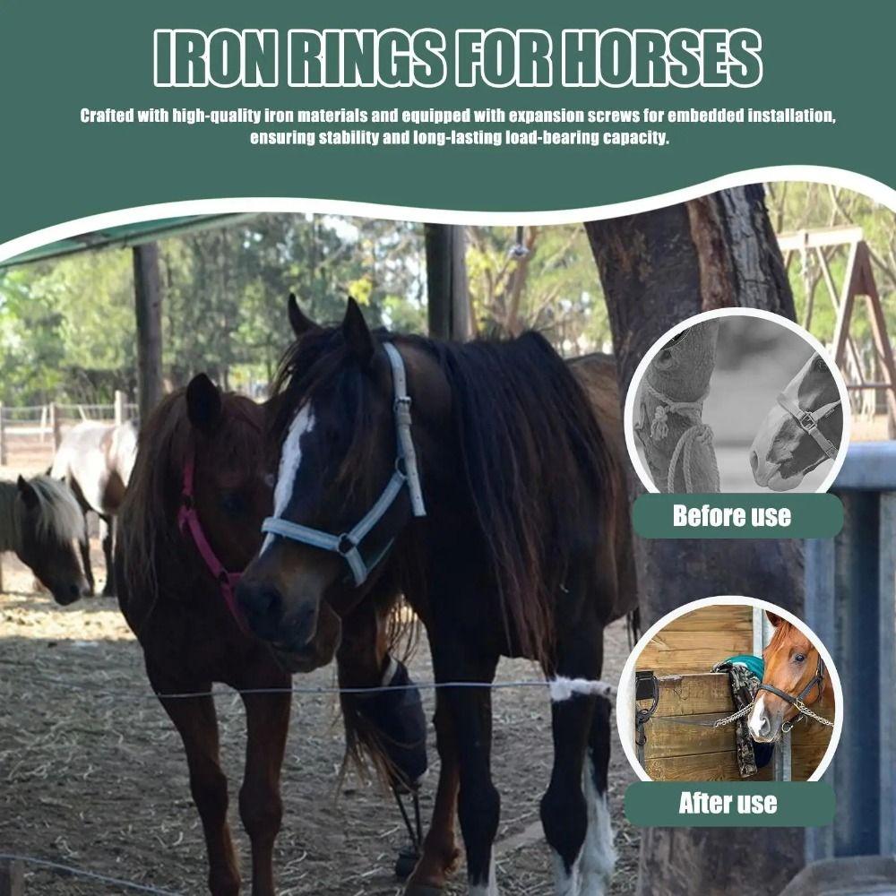 Iron Horse Tie Down Ring Solid Horse Hitching Ring Barn Supplies Horse Safety Tie Ring Barn
