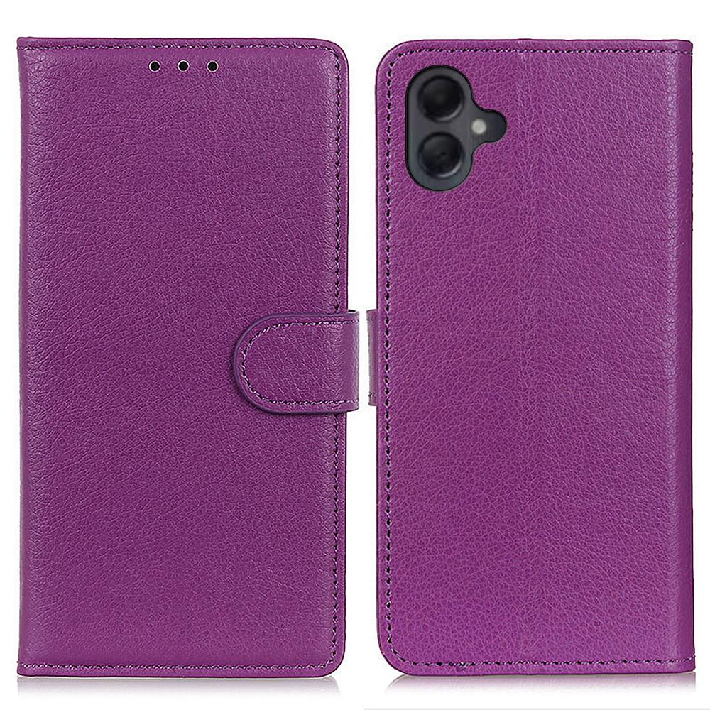

For Samsung Galaxy A06 4G Wallet Case PU Leather Phone Cover Litchi Texture Purple