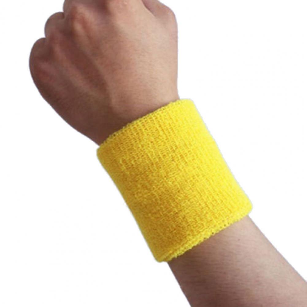 1Pc Wristband Light Weight Cotton Yarn Men and Women Active Tennis Badminton Sweatband Sweat Absorbing Wrist Support Wrist Strap