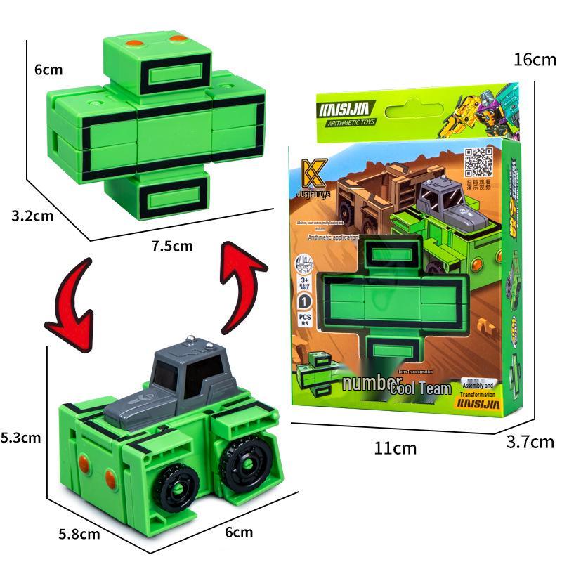 Number Transforming Robot Toy Set for Kids: 0-9 Educational Assembly for Elementary Students