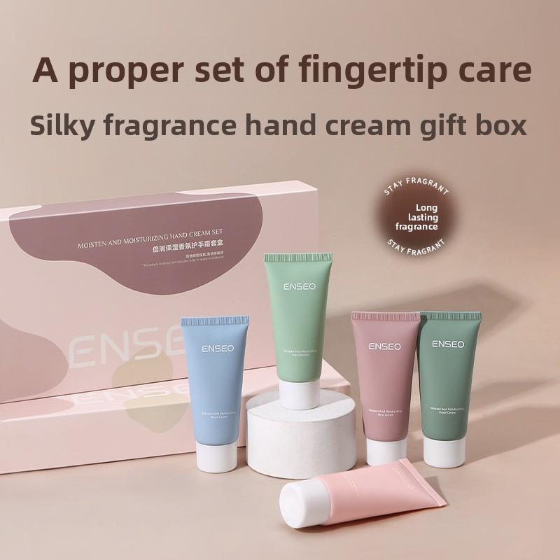 5pcs Fragrance Hand Cream Gift Set 30g Each Mini Portable Moisturizing Hand Lotion For Dry Cracked Skin Daily Hand Care Gift For Women Fragrance hand cream set (30g*5)/box