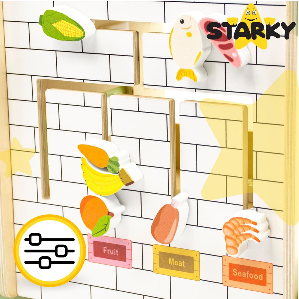 Ride-on pusher walker wooden educational table kitchen solid children