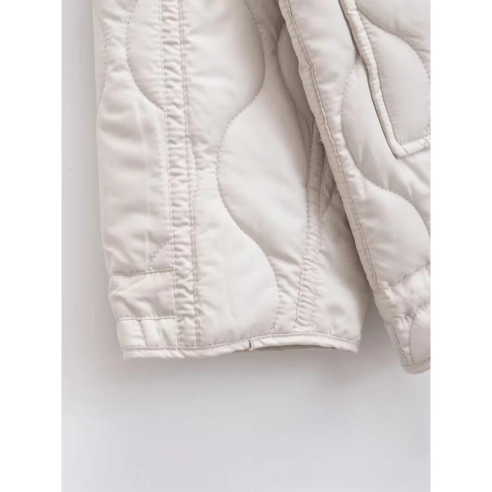 Vintage Casual Solid Women Oversized Jackets Pockets Zipper Turtleneck Thick Coats New Fashion 2024 Autumn Winter Outwear