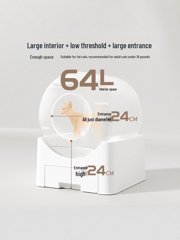 Smart Automated Cat Litter Box: Fully Enclosed, Electric, Deodorizing, Anti-Splash, Self-Cleaning.