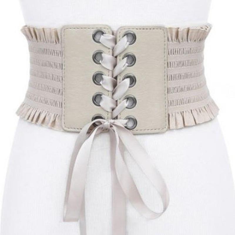 Women Fashion Stretch Belt Tassels Elastic Buckle Wide Dress Corset Waistband Women s High Waist Belt Wide Belts One Size