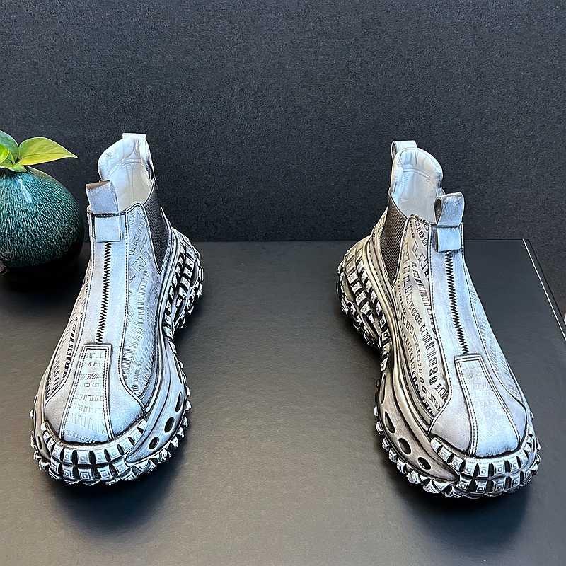 Fashion Vintage Fashion New Designer High Tops Men's Text Causal Shoes Flats Moccasins Walking Sneakers  Zapatillas Hombre Ankle Boots