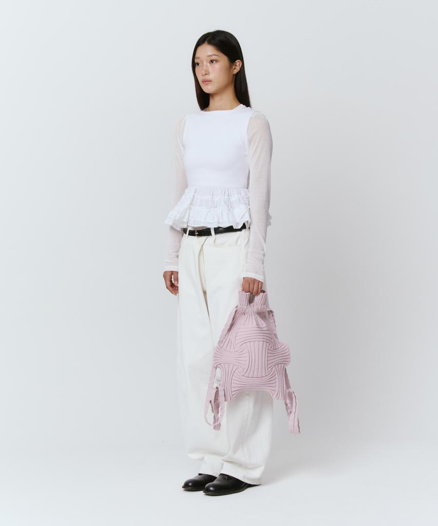 Pleatsmama New Bow Backpack Glitter Pale Pink