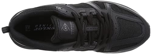 Dunlop Refined Men's Waterproof Wide 4E Walking, Jogging, and Running Sneakers, DM286, Black, Size 25.5cm