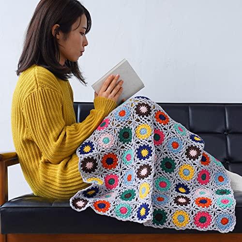 Knitworm Merino M Wolle, Mittelschwer, 40g, Ca.. 80m, Packung mit 8 Farben (1. Licht)