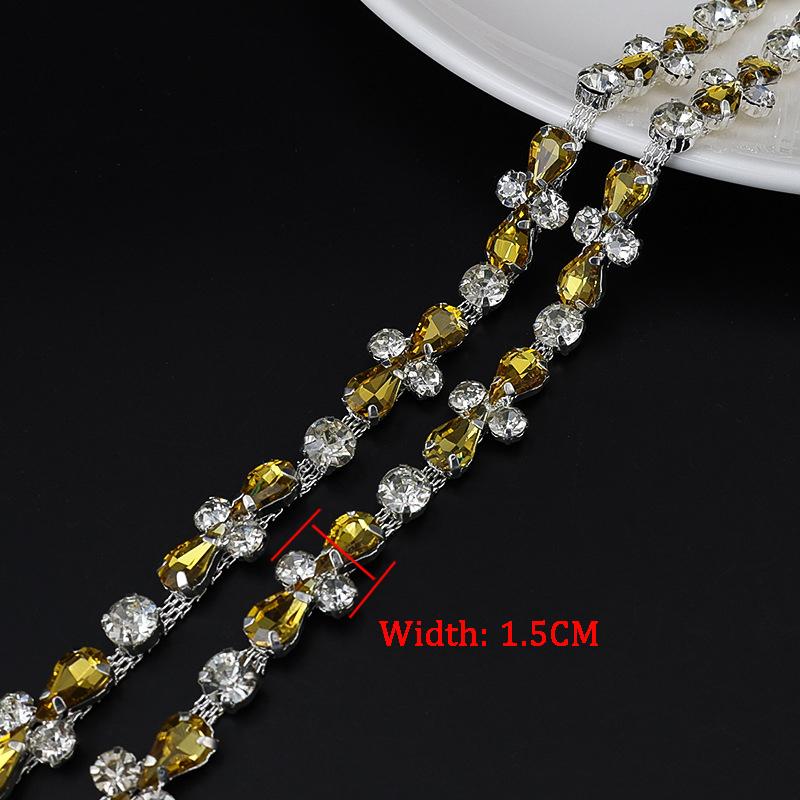 10Yards Rhinestone Chain Diamond Trim Fringe Crystal Bling Accessories DIY Craft Wedding Party Decoration Gift Rhinestone Ribbon