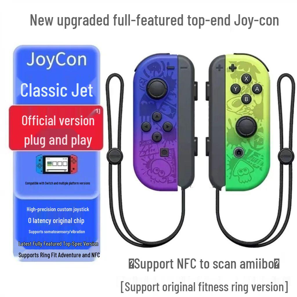 Wireless Bluetooth Joy-Con Controllers with Wake-Up Feature and Wrist Strap, Left and Right Separately for Switch