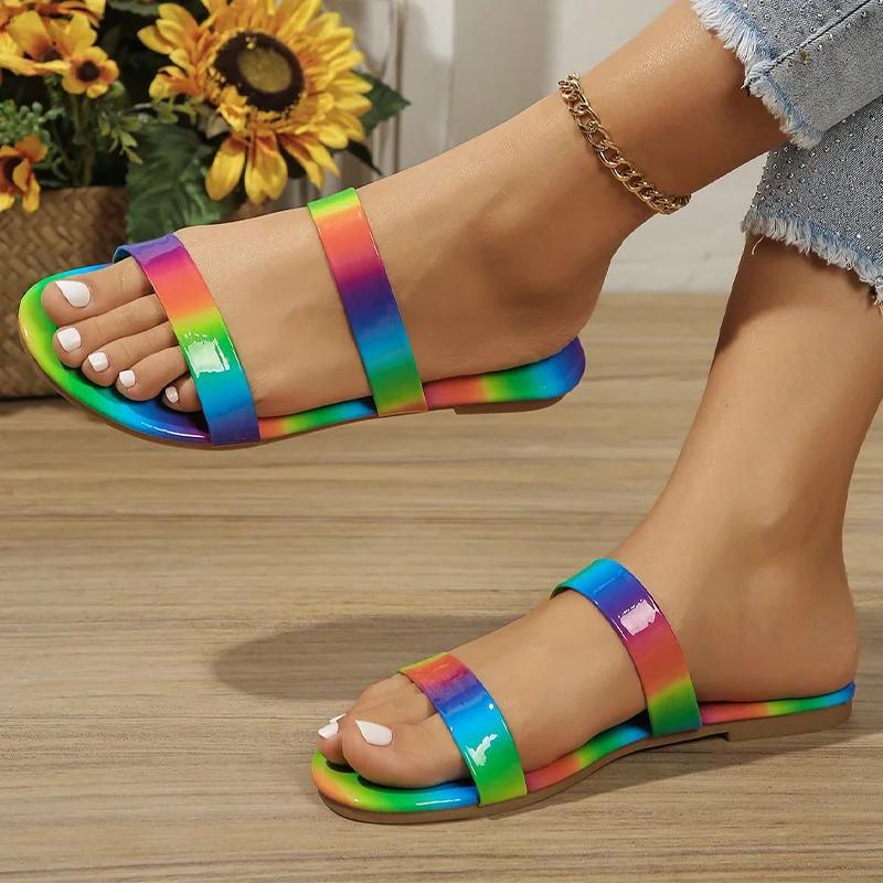 Fashion Flats Women Slippers Summer Fashion Shoes Dress Cozy Sandals Casual Walking Woman Flip Flops 2025 New Trend Brand Female Zapatos