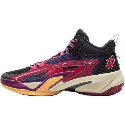 Li Ning Niños Baloncesto Cómodos Versátiles Zapatillas de Baloncesto de Caña Media Zapatillas para Niños Negro YKBV052-9