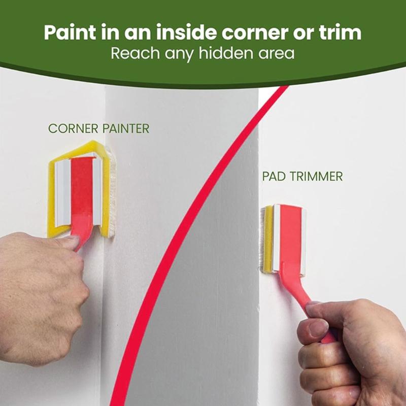 9Inch Rotating Handle Paint Brush Set With Edges Trimmer And Paint Tray For Professional Painting And DIY Projects