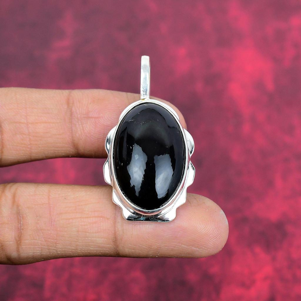 Obsidianauge 925 Sterling Silber Anhänger, handgefertigter Edelstein Anhänger Schmuck, Geschenke für Frau Brandneuer Anhänger
