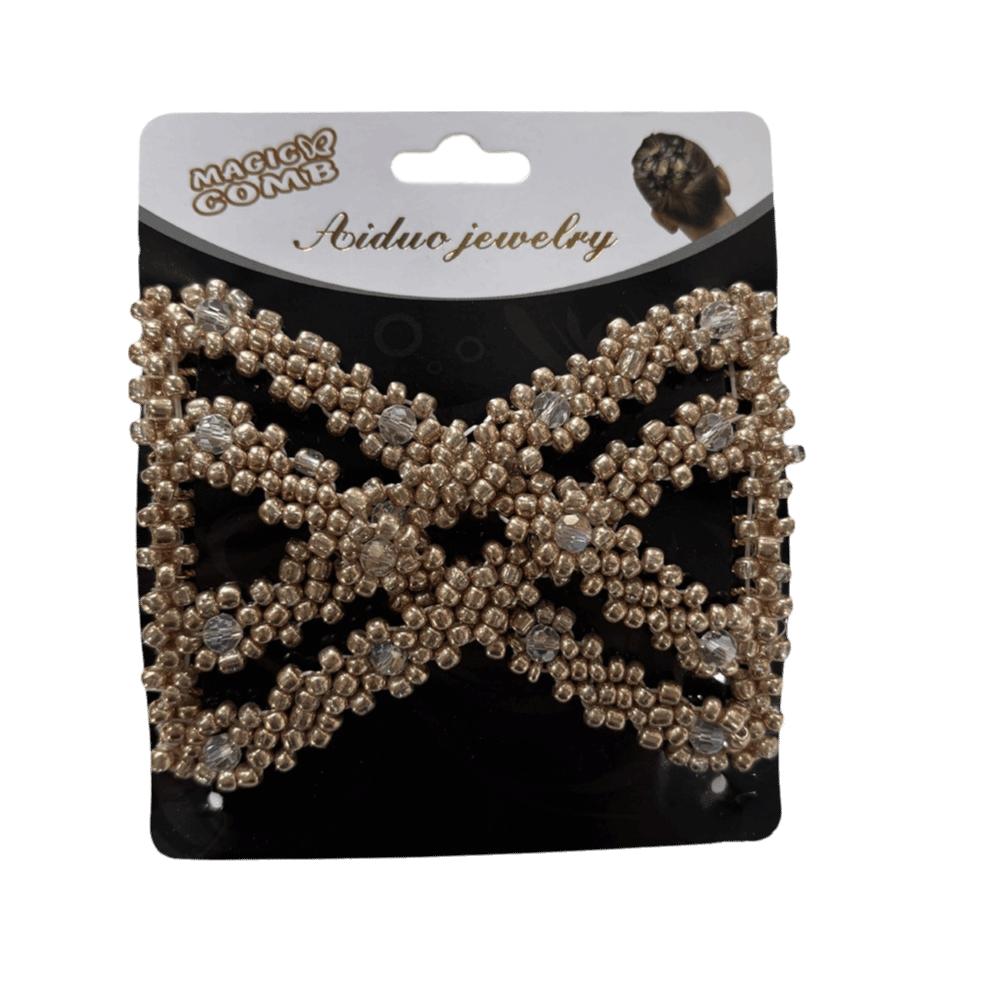 Romboidale Doppia Treccia a Chignon Farfalla Pettini Magici per Capelli Nuovi Perla Elastico per Capelli Fermaglio per Capelli Donna
