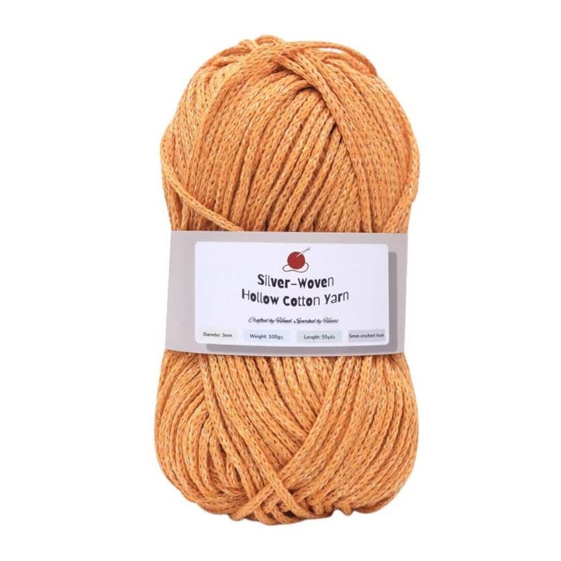 Hollow Craft Yarn for Crochet Hat and Handmade Bags, Flexible Knitting Yarn Roll for DIY Handbags and Weaving Project