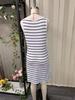 2026 Spring/Summer Women's Striped Sleeveless V-Neck Casual Dress, Europe & America.