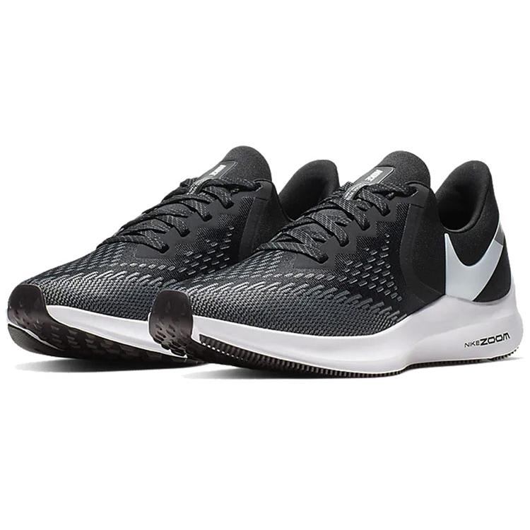 Nike Womens Air Zoom Winflo 6 'Black' (women's Sizes) Black / Dark Grey-Metallic Platinum-White Running Shoes AQ8228 003