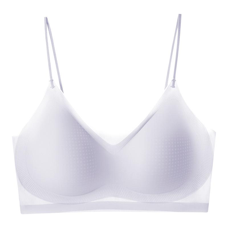Summer ice silk seamless D ultra-thin fixed cup soft support underwear small chest gathering naked bra ice breathable
