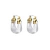 New Transparent Resin Maillard Retro Hong Kong Style Elegant Stud Earrings Minimalist All Match Ear Jewelry For Women