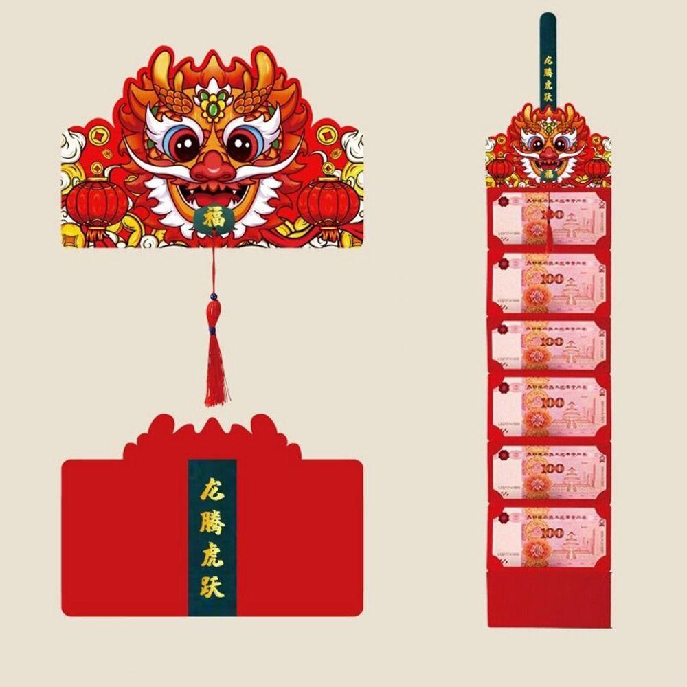 

With Tassels 2024 Folding Red Envelope Cartoon Pattern Lucky Festival Bag New Year S-3