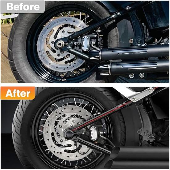 Rear Axle Cap Nut Covers, Motorcycle Rear Axle Cover Cap Nut Bolt Kit, Compatible with Harley Touring Electra Road Glide Softail - Black