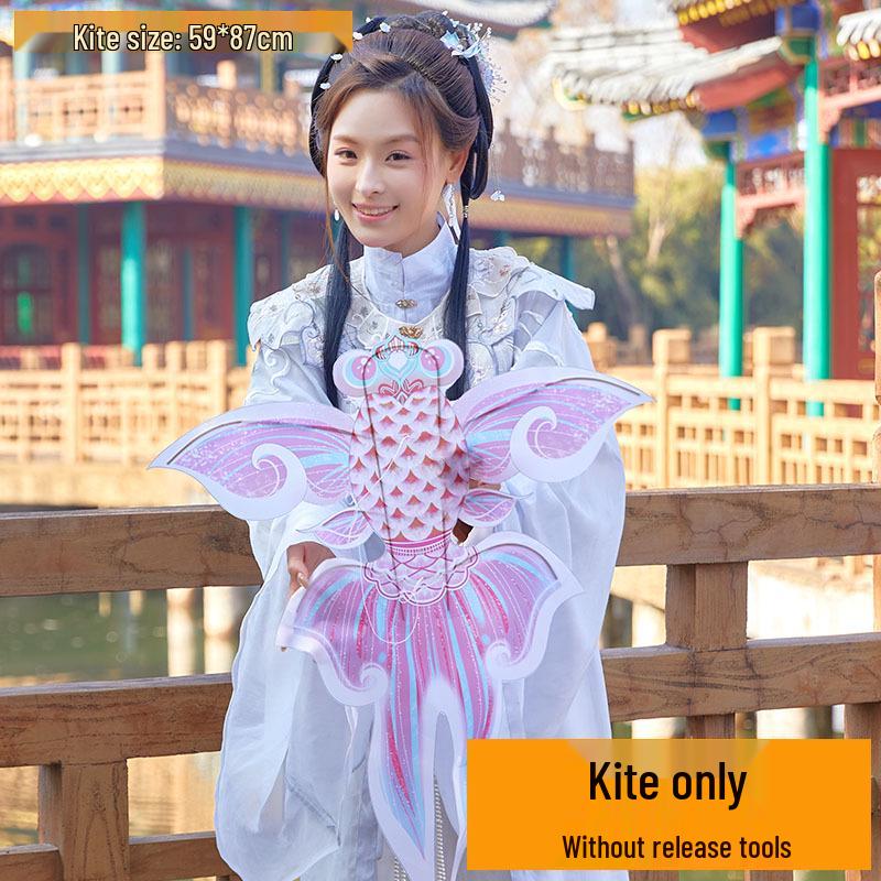 Handmade Retro Bamboo Goldfish Kite for Children s Dance Décor No Line