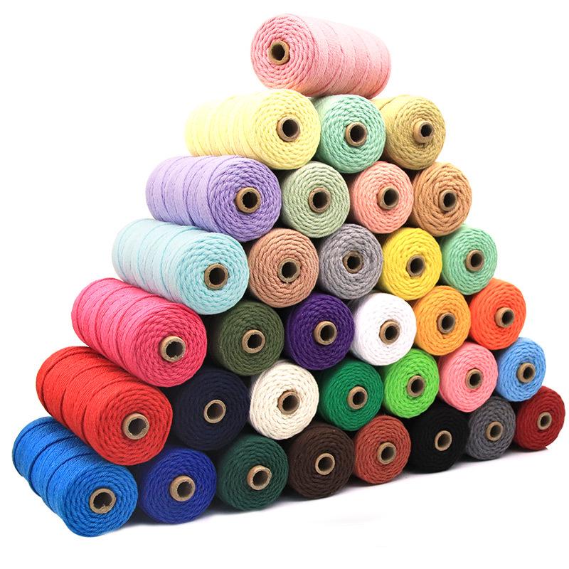 3mm Color Cotton Rope for DIY Handmade Tapestry, Weaving, and Drawstring Projects