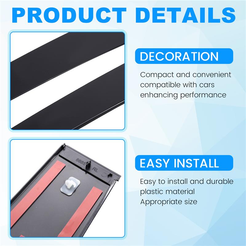 1Pair Rear Windshield B Pillar Post Trims Cover 57010446AN 57010447AN For Jeep Grand Cherokee 11-21 Doors Window Panel