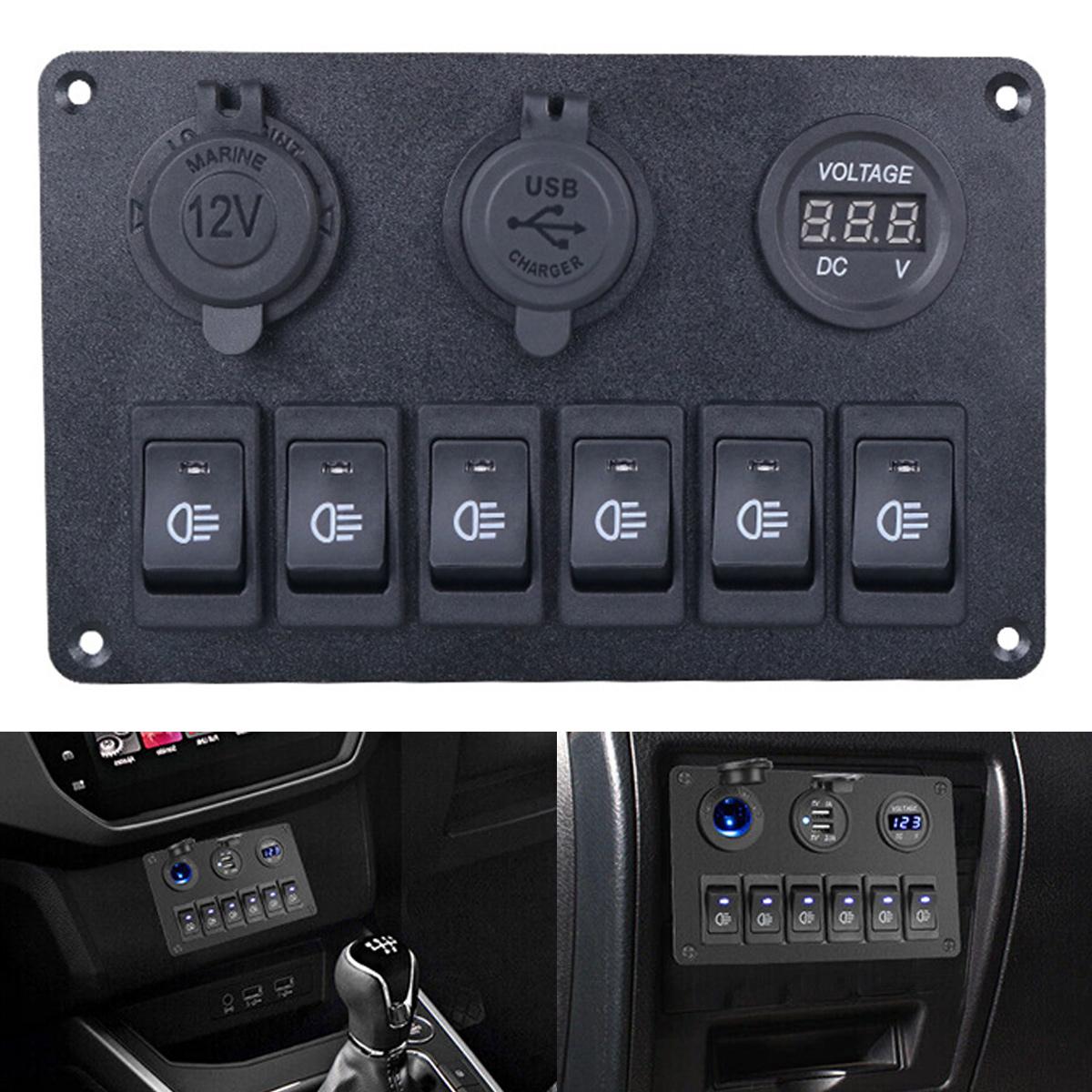 

PDTO 6 групповой кулисный переключатель, панель автоматического выключателя, светодиодный водонепроницаемый для автомобиля на колесах, лодки, морской пехоты