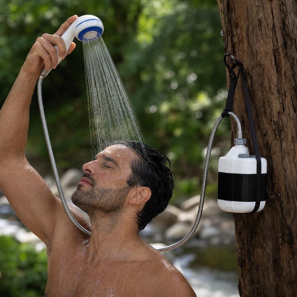 Outdoor Shower for - Portable Battery Operated Shower for Hiking, Beach and Travel