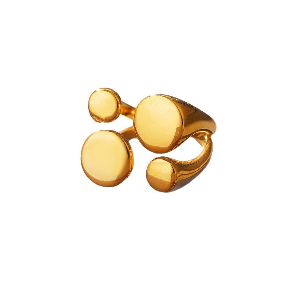 Cold wind fashion stainless steel European and American ring temperament line high-end sense gold hand jewelry