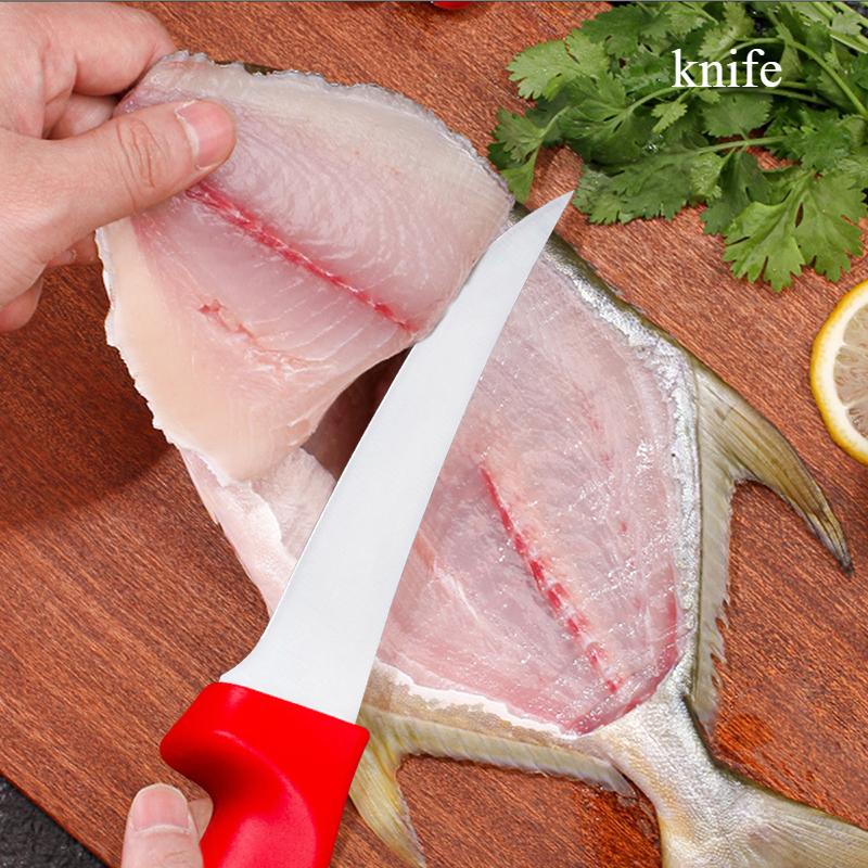 Red Boning Knife Professional Meat Dividing Boning Butcher Meat Slicing Knife Sharp Stainless Steel Compact and Easy To Use Peeling Knife