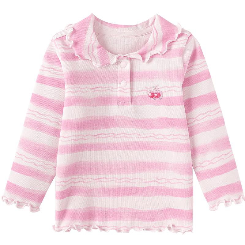 Balabala Girls' Striped Long-Sleeve T-Shirt