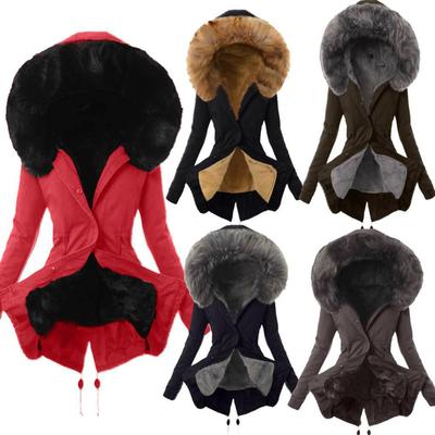 Ladies  Coat Womens Winter Warm Thick Long Jacket Hooded Overcoat