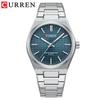 CURREN 8439 שעון יד קוורץ שעון יד קשיח כסוף-זהוב פנאי פשוט עסקי רצועת נירוסטה שעון יד לגברים מתנה