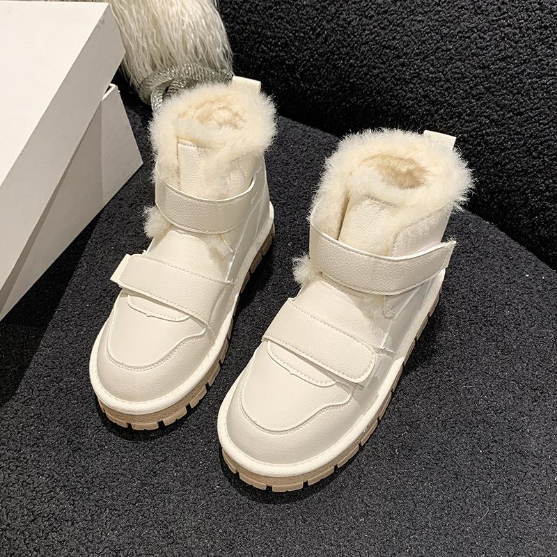 

Меховые интегрированные европейские зимние сапоги женские 2025 новые зимние бархатные утолщенные водонепроницаемые и нескользящие на толстой подошве теплые хлопковые ботинки 40