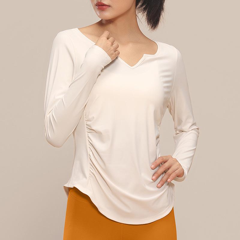 

Женский быстросохнущий фитнес-топ с длинными рукавами для занятий йогой, пилатесом и бегом на осень/зиму Medium