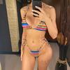 Bikini perizoma mini colorato con stampa di lettere Costume da bagno da donna Costume da bagno femminile Set bikini due pezzi Costume da bagno