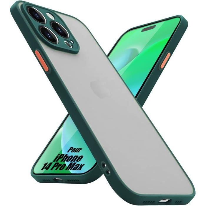 Coque - Silicone - iPhone 14 Pro Max - Vert Nuit - Anti-choc - Bords renforcés
