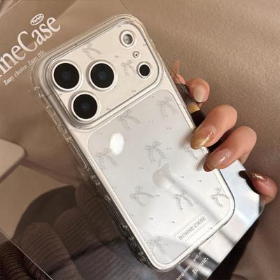 Minimalistische Handyhülle mit Polka-Dot-Schleife für iPhone 16 und iPhone 17 Pro Max
