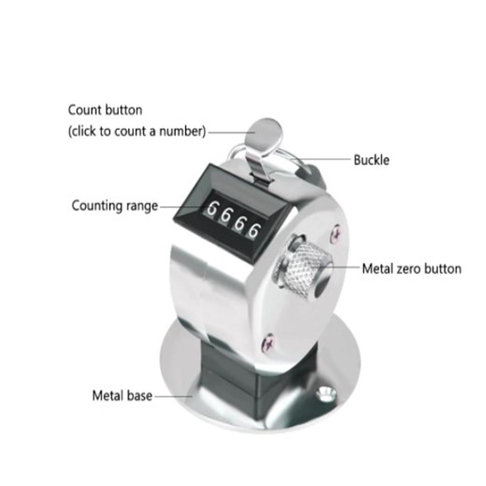 Portable 4 Digit Number Handheld Counter Mini Mechanical Digital Manual Counting